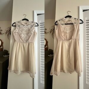 Urban Outfitters Cream Satin Dress